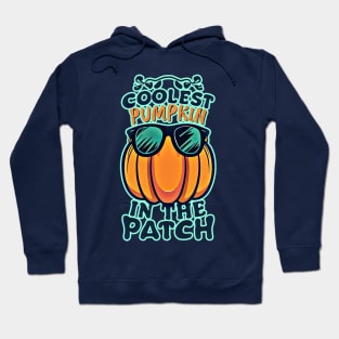 Coolest Pumpkin in the Patch halloween pumpkin wearing cool glass Hoodie